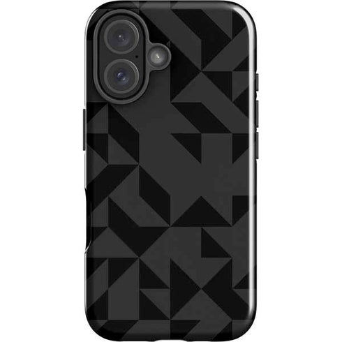 Black Geometric iPhone 16 Plus Impact Case